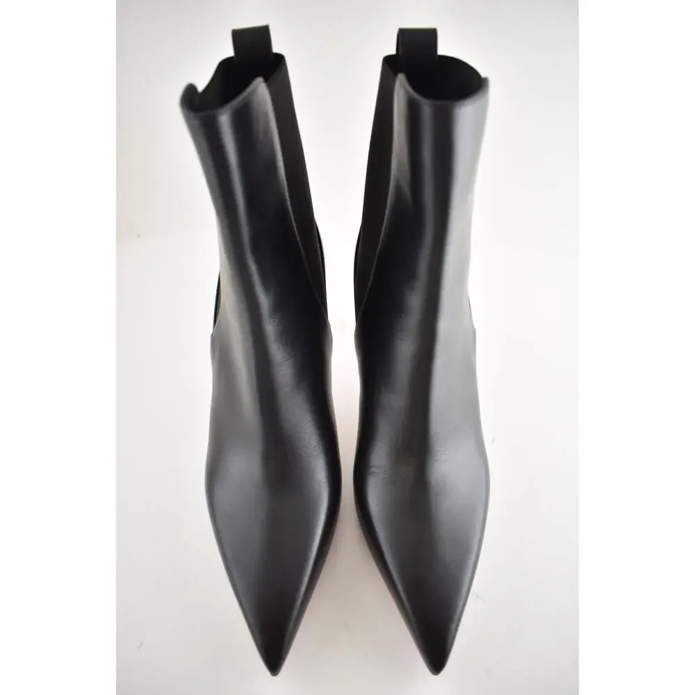 Christian Louboutin Condodo 85 Black Calf Leather Short Ankle Heel Boot 40.5